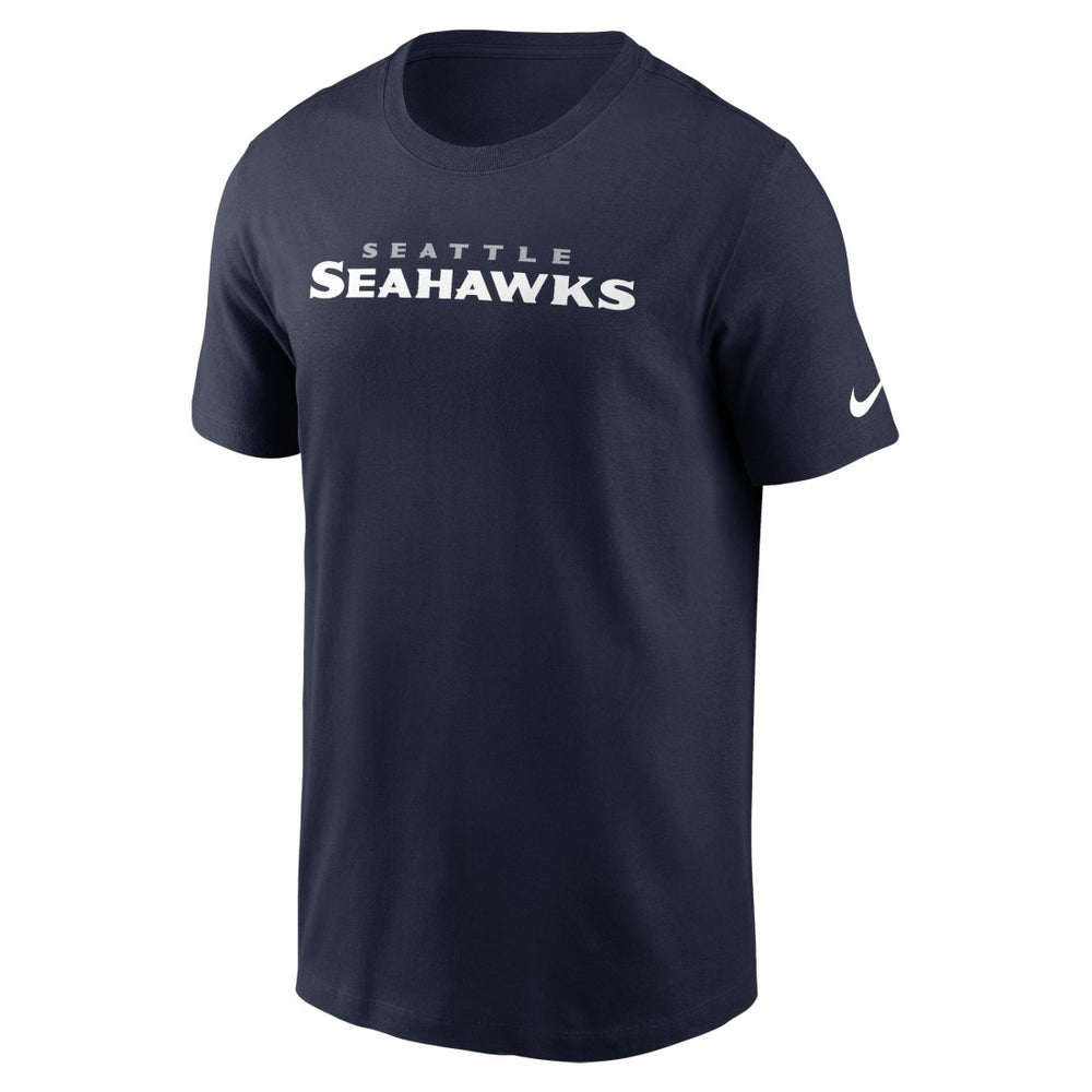 Seattle Seahawks Primetime Wordmark Essential T-Shirt - College Navy | Nike for sale