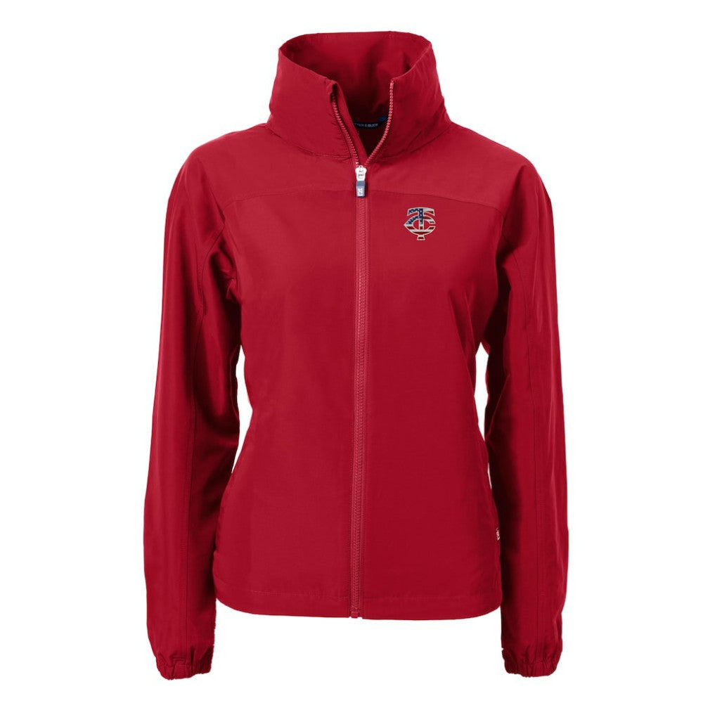 Minnesota Twins Cutter & Buck Women's Charter Eco Recycled Full-Zip Jacket - Red