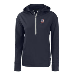 Detroit Tigers Cutter & Buck Women's Daybreak Eco Recycled Half-Zip Hoodie - Navy