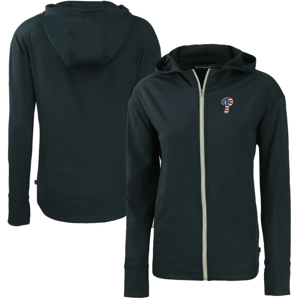 Philadelphia Phillies Cutter & Buck Women's Daybreak Eco Recycled Full-Zip Hoodie - Navy