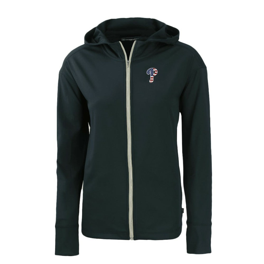 Philadelphia Phillies Cutter & Buck Women's Daybreak Eco Recycled Full-Zip Hoodie - Navy