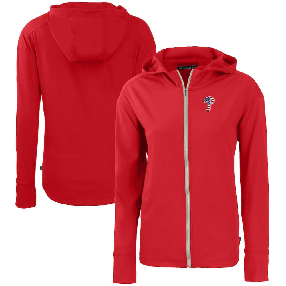 Philadelphia Phillies Cutter & Buck Women's Daybreak Eco Recycled Full-Zip Hoodie - Red