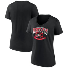 Carolina Hurricanes Women's Slapshot V-Neck T-Shirt Black