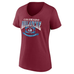 Colorado Avalanche Women's Slapshot V-Neck T-Shirt Burgundy