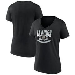 Los Angeles Kings Women's Slapshot V-Neck T-Shirt Black