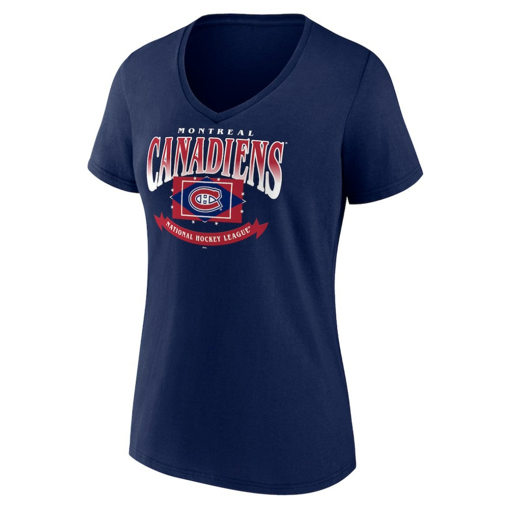 Montreal Canadiens Women's Slapshot V-Neck T-Shirt Navy