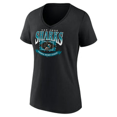 San Jose Sharks Women's Slapshot V-Neck T-Shirt Black
