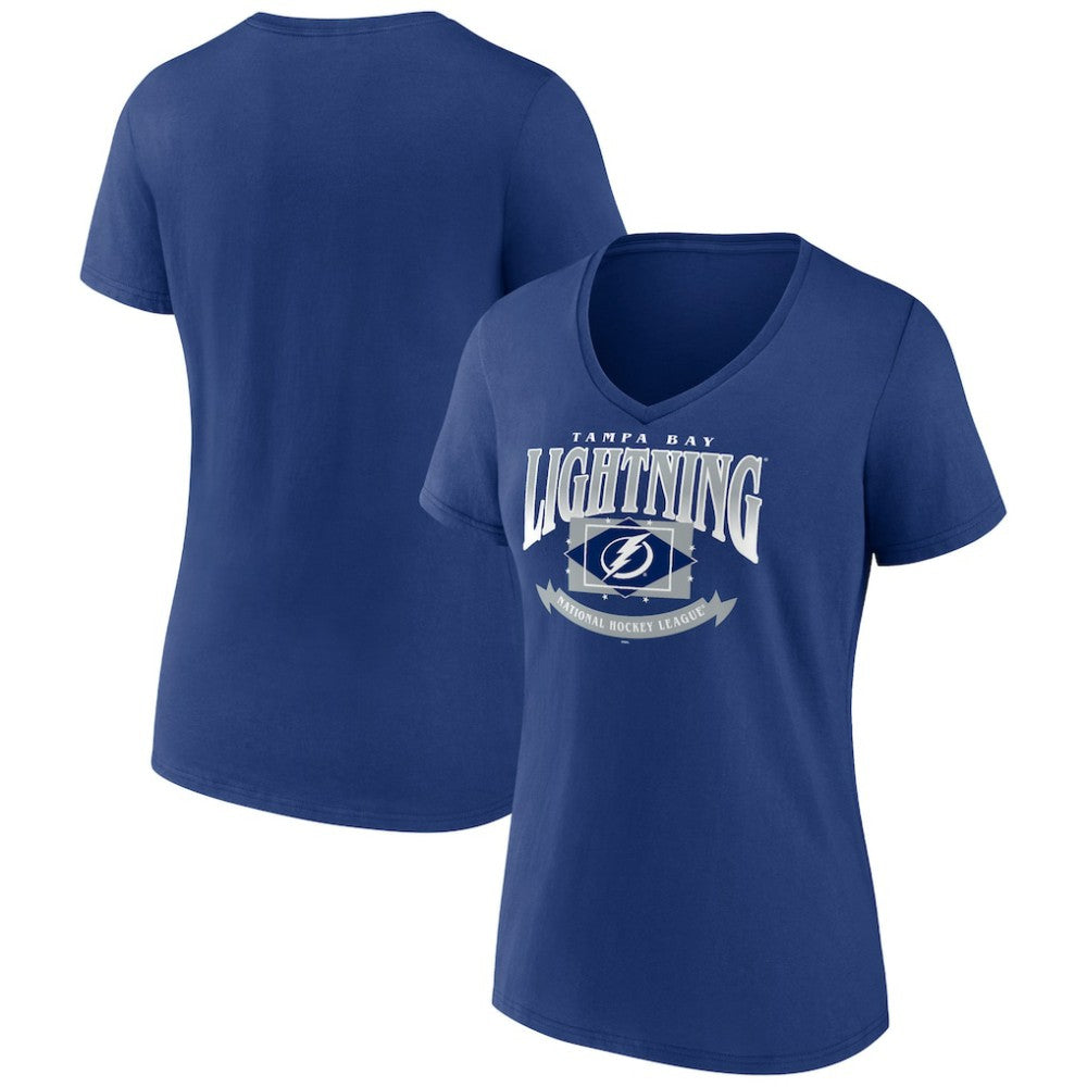 Tampa Bay Lightning Women's Slapshot V-Neck T-Shirt Blue