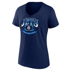 Winnipeg Jets Women's Slapshot V-Neck T-Shirt Navy