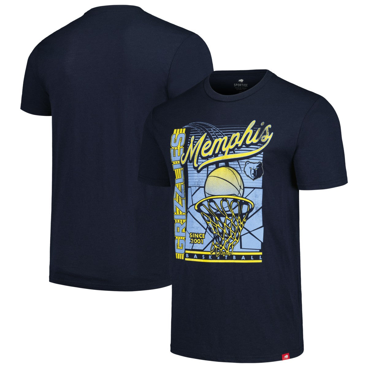 Memphis Grizzlies Sportiqe Unisex Swish Super-Soft Comfy Tri-Blend T-Shirt - Navy on sale