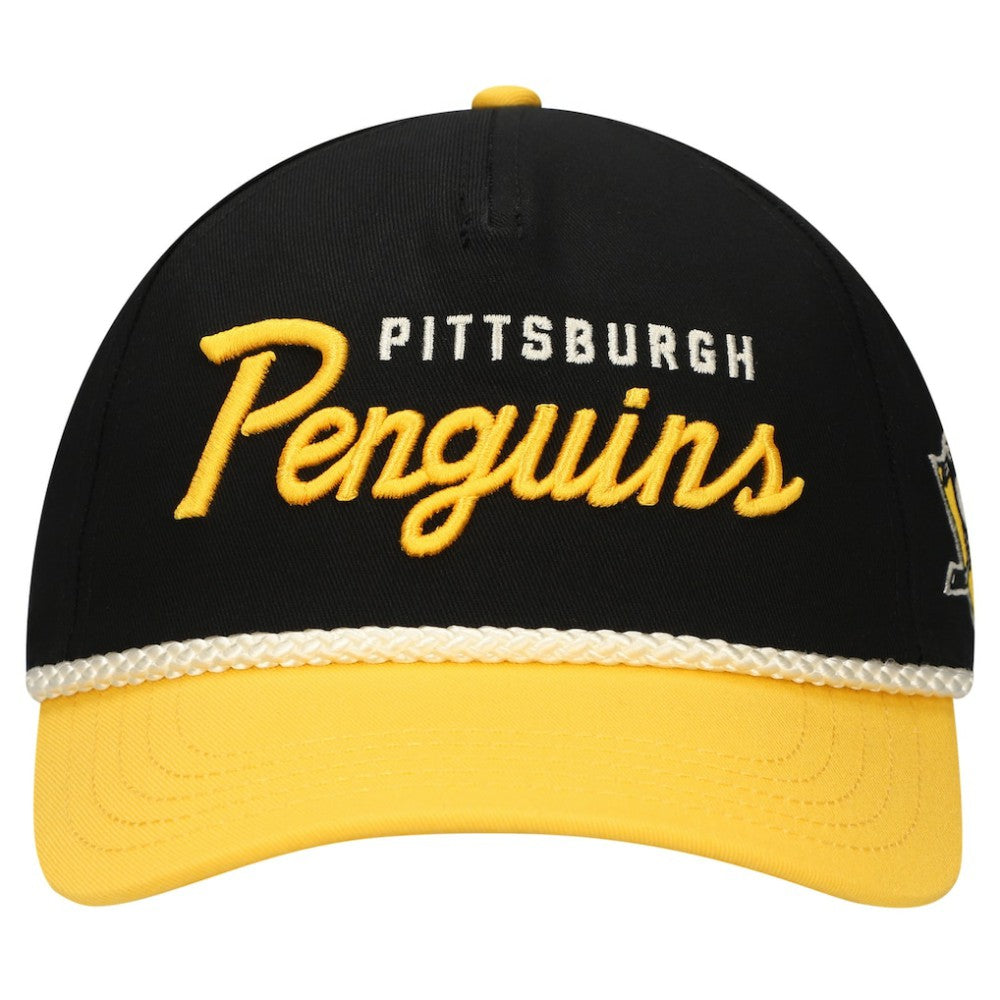 Pittsburgh Penguins American Needle Roscoe Washed Twill Adjustable Hat Black/Gold