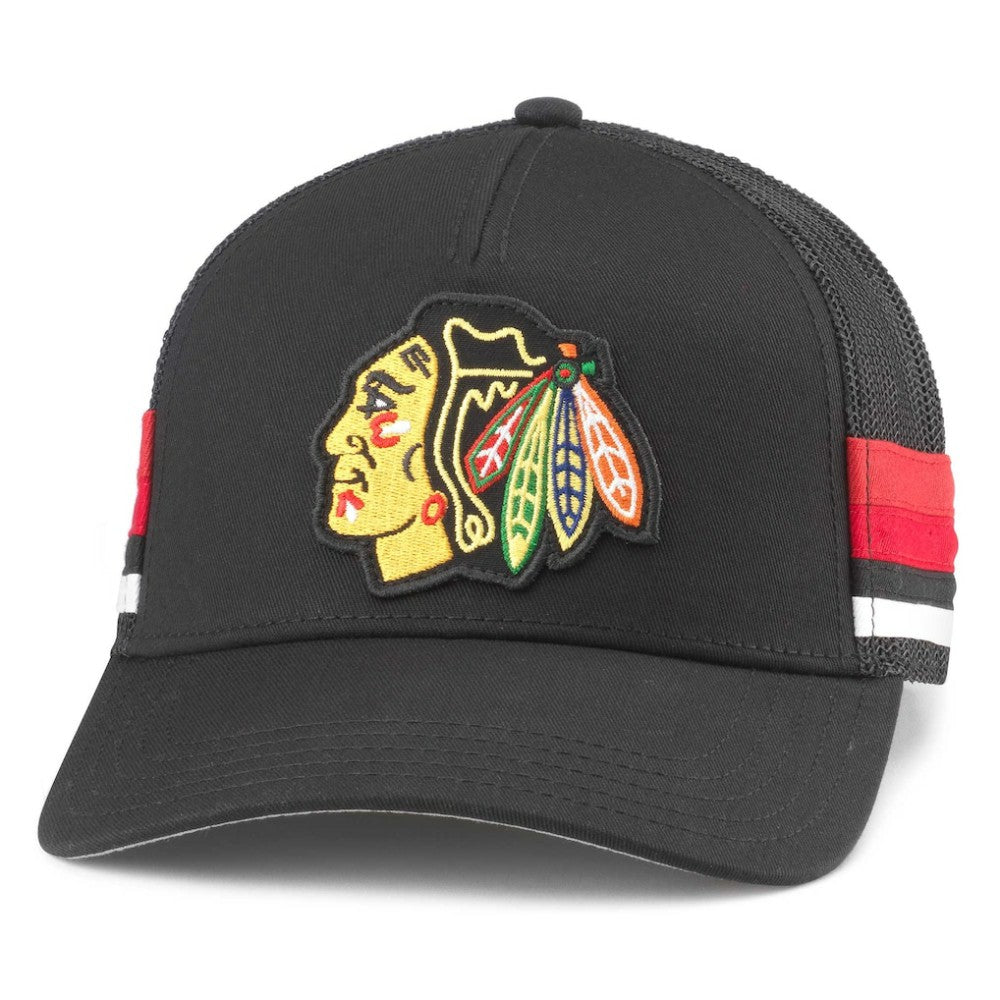 Chicago Blackhawks American Needle HotFoot Stripes Trucker Adjustable Hat Black