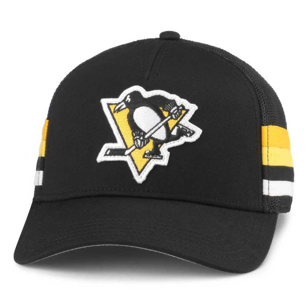 Pittsburgh Penguins American Needle HotFoot Stripes Trucker Adjustable Hat Black