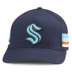 Seattle Kraken American Needle HotFoot Stripes Trucker Adjustable Hat Deep Sea Blue