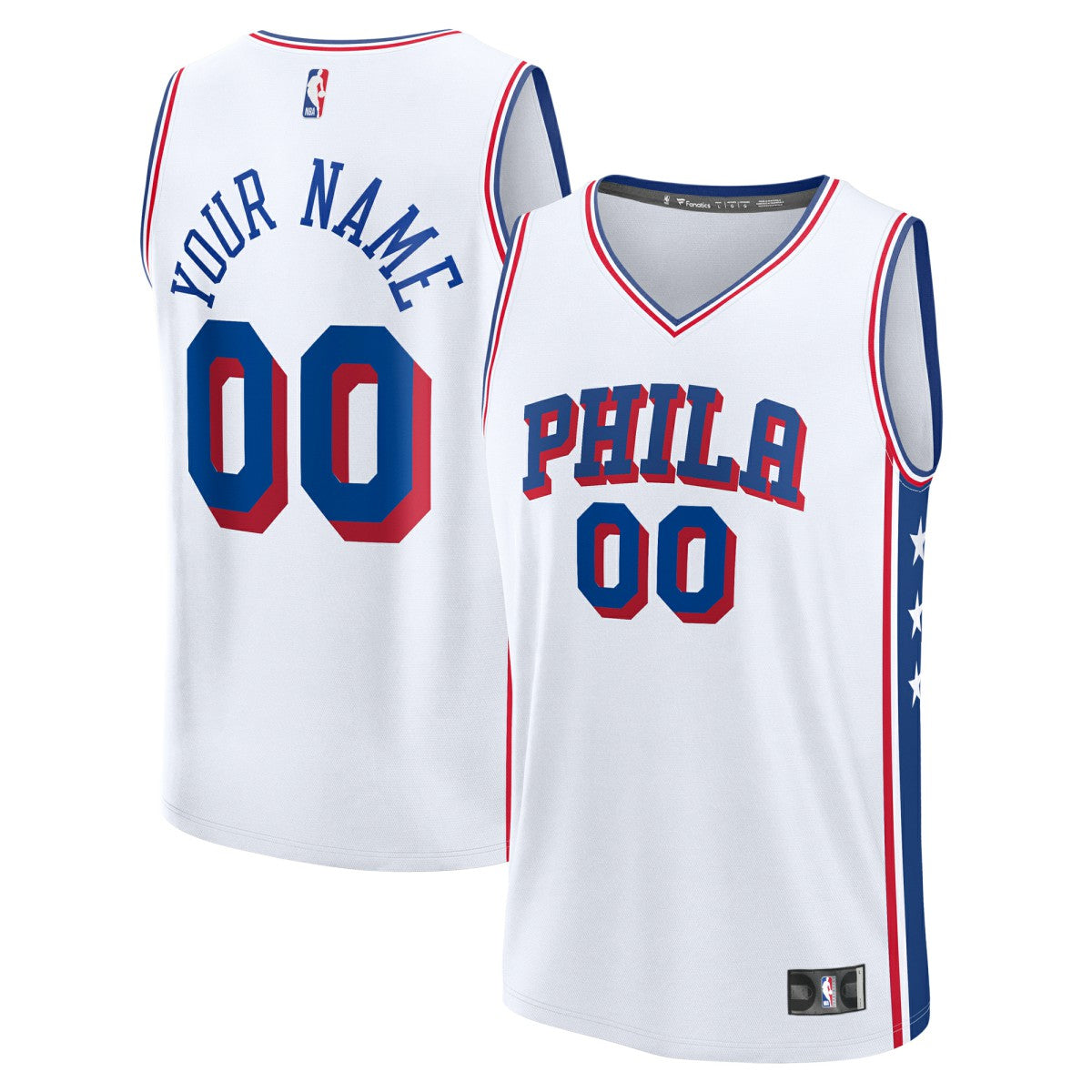 Philadelphia 76ers Youth Fast Break Custom Replica Jersey - White - Association Edition | Fanatics online
