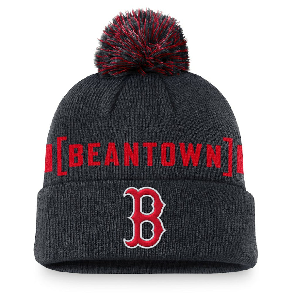 Boston Red Sox Hometown Peak Cuffed Knit Hat with Pom - Navy | Nike