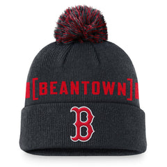 Boston Red Sox Hometown Peak Cuffed Knit Hat with Pom - Navy | Nike