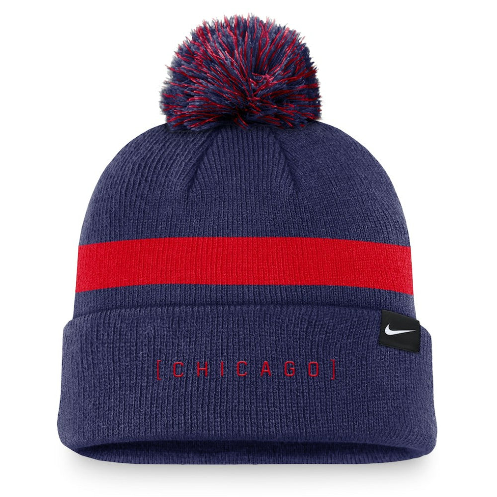Chicago Cubs Hometown Peak Cuffed Knit Hat with Pom - Royal | Nike