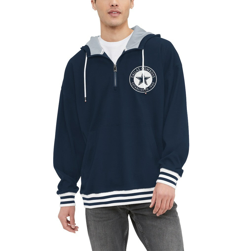 Dallas Cowboys Tommy Hilfiger Aaron Quarter-Zip Hoodie - Navy outlet