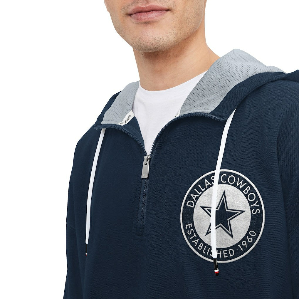Dallas Cowboys Tommy Hilfiger Aaron Quarter-Zip Hoodie - Navy outlet