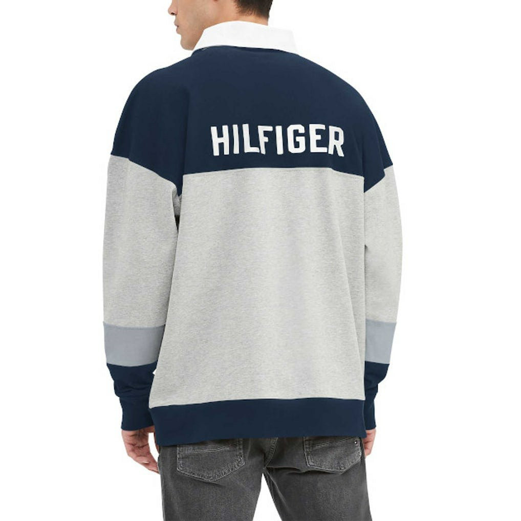 Dallas Cowboys Tommy Hilfiger Connor Oversized Rugby Long Sleeve Polo - Heather Gray/Navy on sale