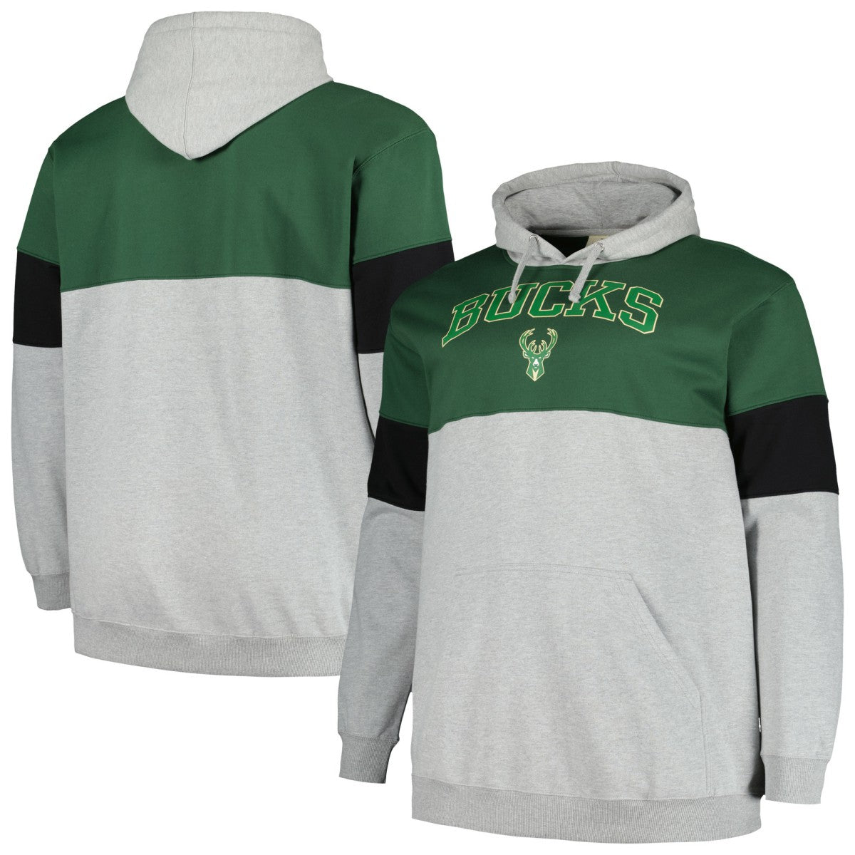 Milwaukee Bucks Big & Tall Pullover Hoodie - Hunter Green/Black | Fanatics online