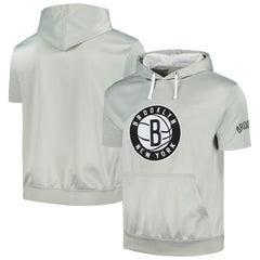 Brooklyn Nets Short Sleeve Pullover Hoodie - Silver/White | Fanatics for sale