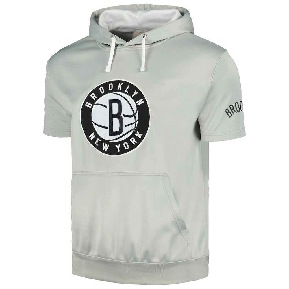 Brooklyn Nets Short Sleeve Pullover Hoodie - Silver/White | Fanatics for sale