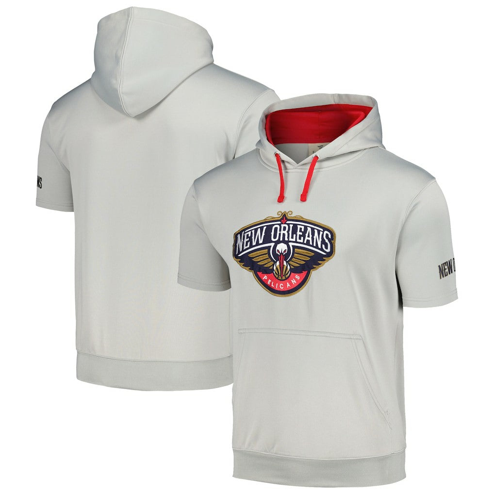 New Orleans Pelicans Short Sleeve Pullover Hoodie - Silver/Red | Fanatics sale