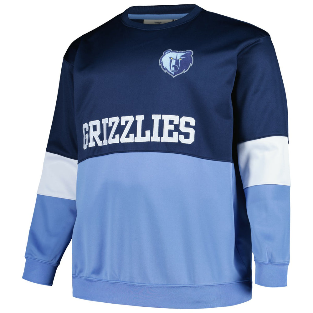 Memphis Grizzlies Big & Tall Split Pullover Sweatshirt - Navy/Light Blue | Fanatics online