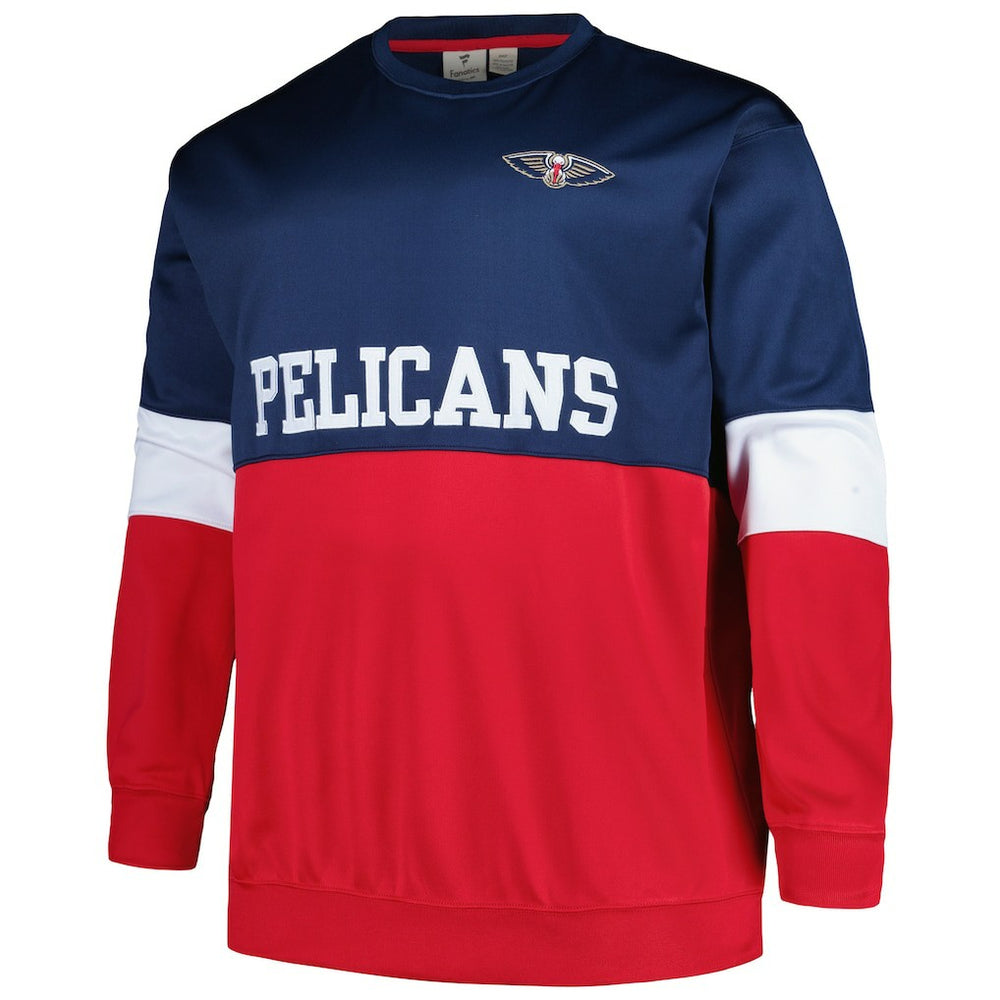 New Orleans Pelicans Big & Tall Split Pullover Sweatshirt - Navy/Red | Fanatics sale