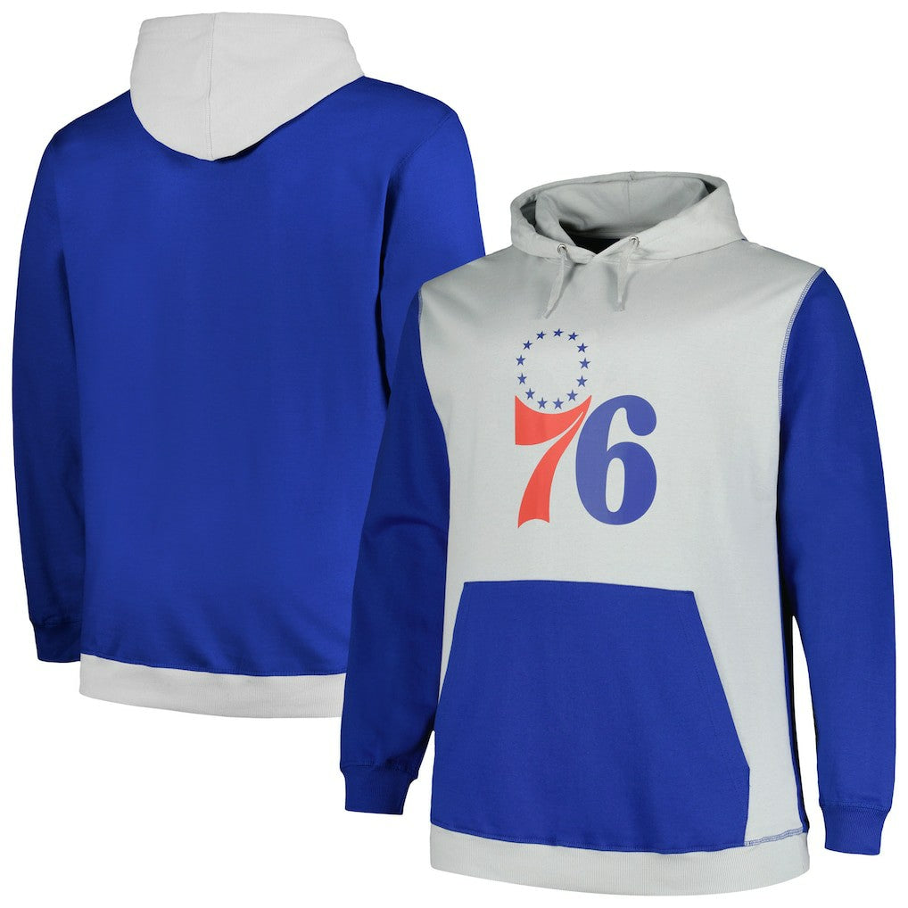 Philadelphia 76ers Big & Tall Primary Arctic Pullover Hoodie - Royal/Silver | Fanatics for sale