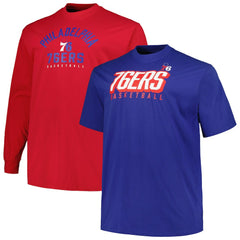 Philadelphia 76ers Big & Tall Short Sleeve & Long Sleeve T-Shirt Set - Royal/Red | Fanatics discount