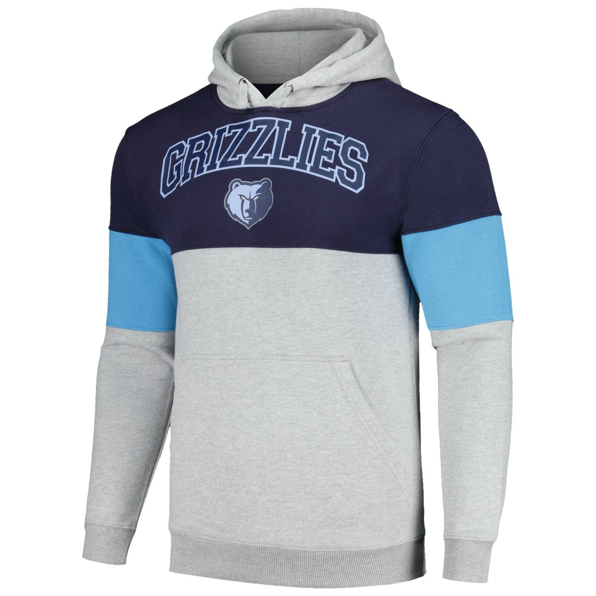 Memphis Grizzlies Contrast Pieced Pullover Hoodie - Navy | Fanatics online