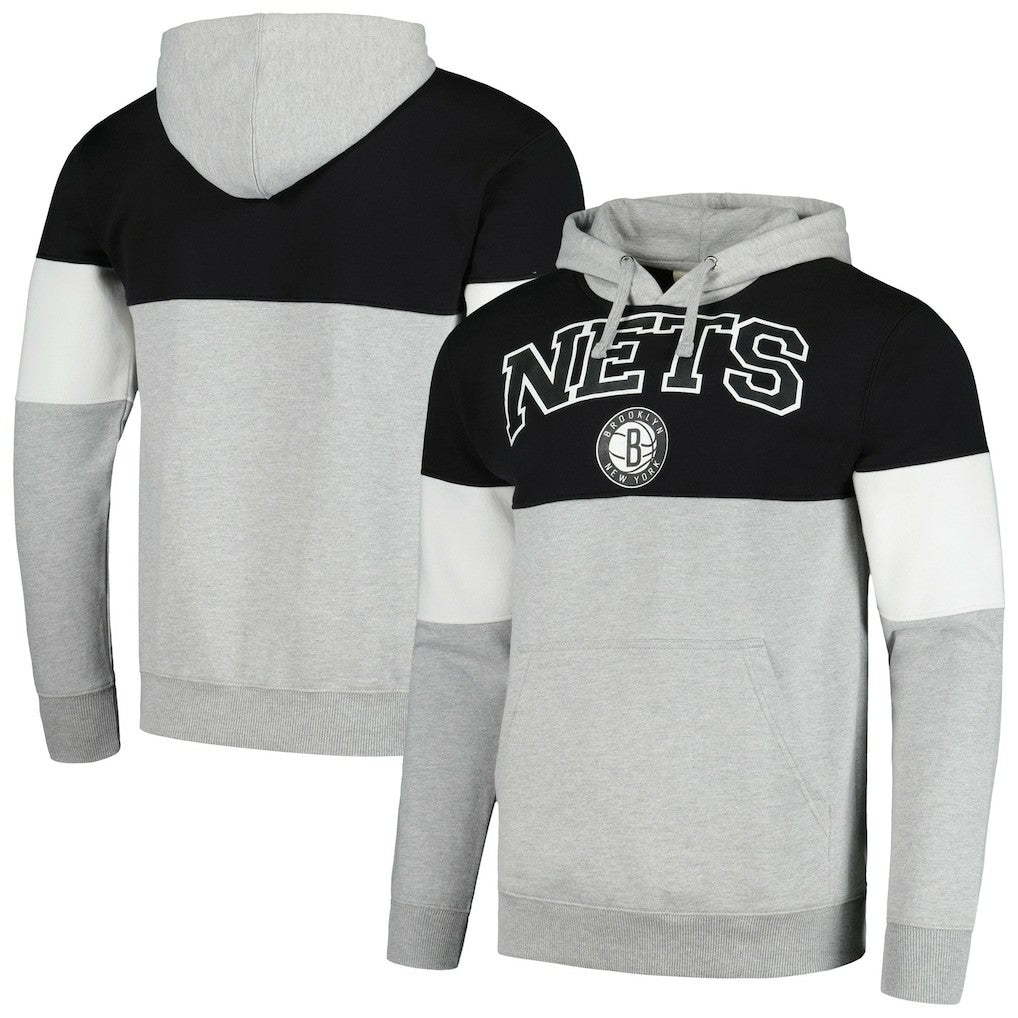 Brooklyn Nets Contrast Pieced Pullover Hoodie - Black | Fanatics outlet