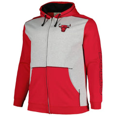 Chicago Bulls Big & Tall Contrast Pieced Stitched Full-Zip Hoodie - Red/Heather Gray | Fanatics on sale