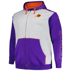 Phoenix Suns Big & Tall Contrast Pieced Stitched Full-Zip Hoodie - Purple/Heather Gray | Fanatics for sale