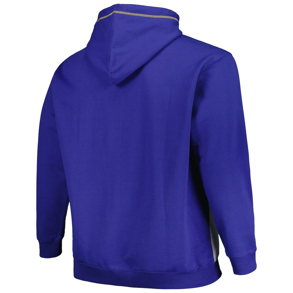 Golden State Warriors Big & Tall Contrast Pieced Stitched Full-Zip Hoodie sale - Royal/Heather Gray | Fanatics outlet