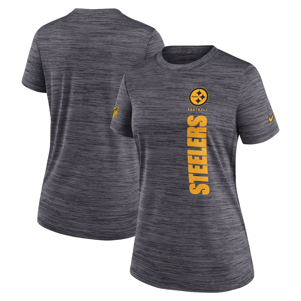 Pittsburgh Steelers Women's Sideline Velocity Dri-FIT T-Shirt - Charcoal | Nike sale