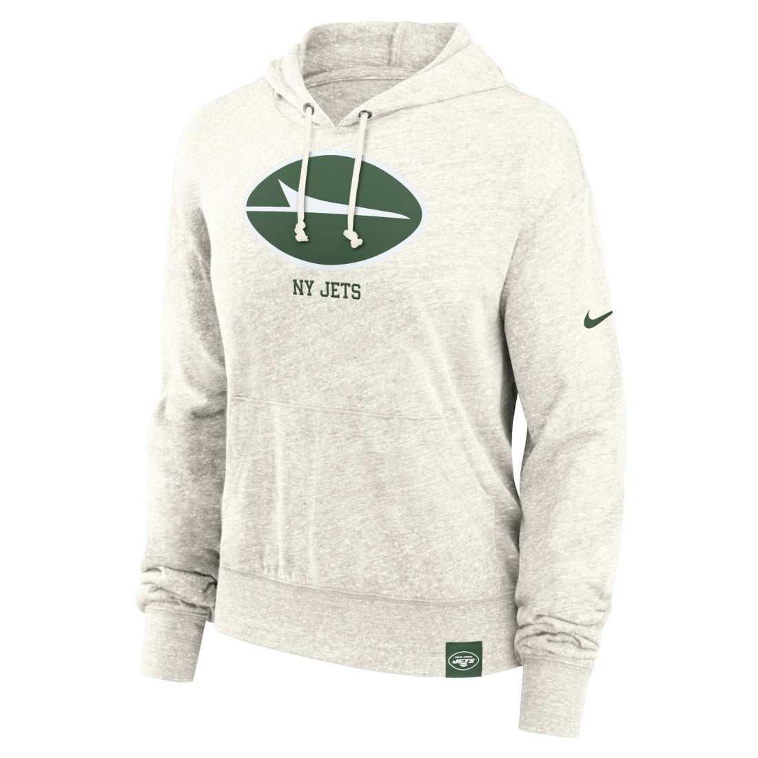New York Jets Women's Gym Vintage Logo Pullover Hoodie - Cream | Nike for sale