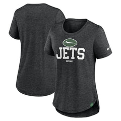 New York Jets Women's Fashion Tri-Blend T-Shirt - Heather Black | Nike sale