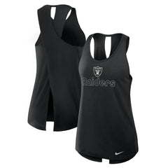 Las Vegas Raiders Women's Open-Back Crisscross Dri-FIT Tank Top - Black | Nike for sale