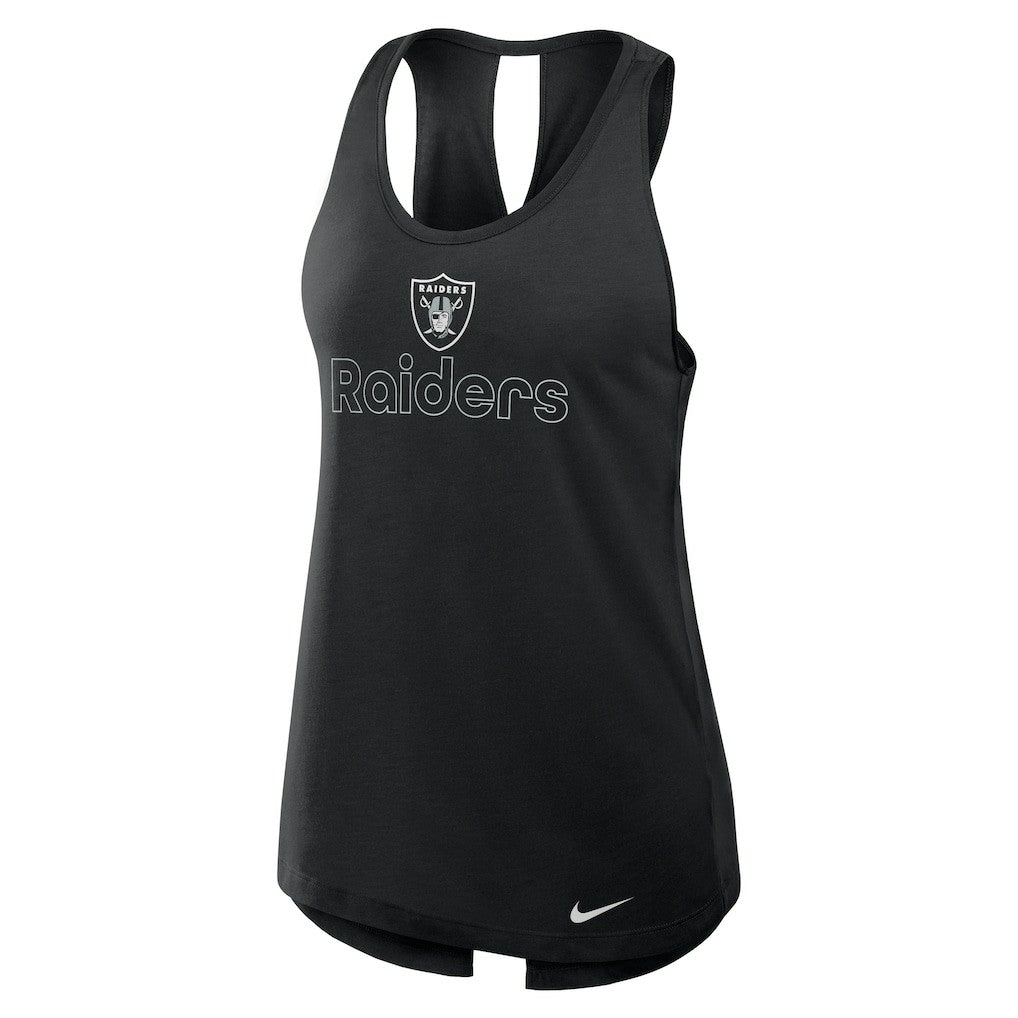 Las Vegas Raiders Women's Open-Back Crisscross Dri-FIT Tank Top - Black | Nike for sale