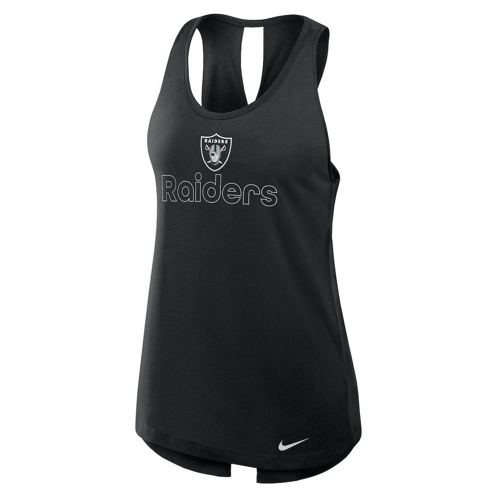 Las Vegas Raiders Women's Open-Back Crisscross Dri-FIT Tank Top - Black | Nike for sale