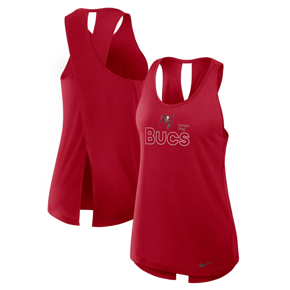 Tampa Bay Buccaneers Women's Open-Back Crisscross Dri-FIT Tank Top - Red | Nike on sale