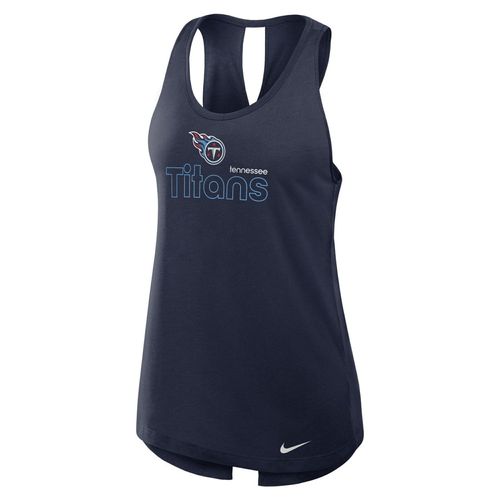 Tennessee Titans Women's Open-Back Crisscross Dri-FIT Tank Top - Navy | Nike for sale