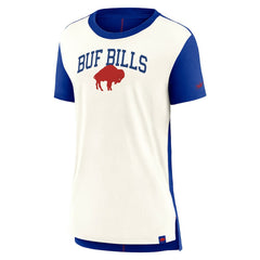 Buffalo Bills Women's Wordmark Tri-Blend T-Shirt - Cream/Royal | Nike on sale
