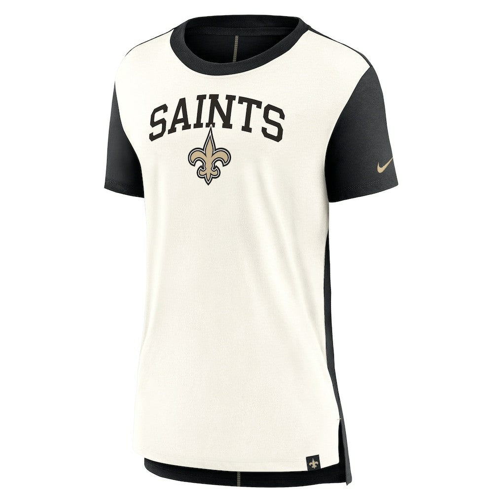 New Orleans Saints Women's Wordmark Tri-Blend T-Shirt - Cream/Black | Nike sale