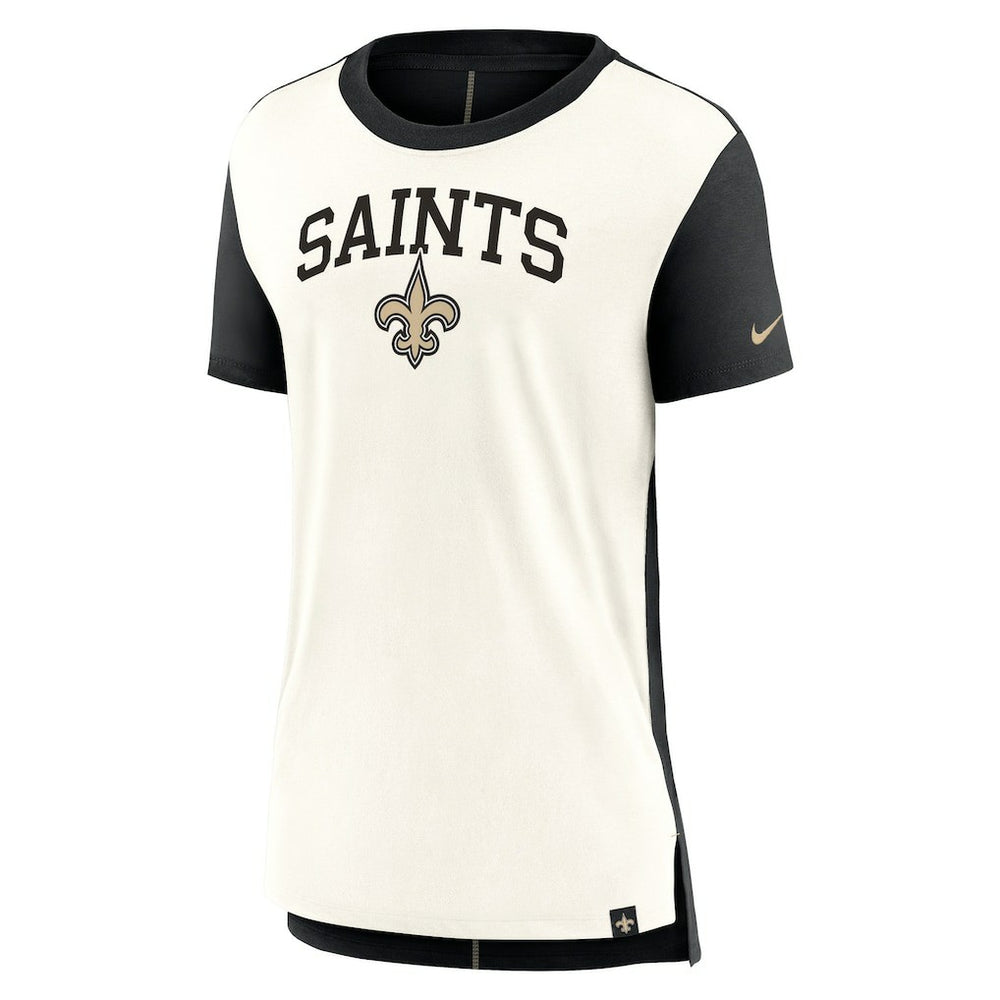 New Orleans Saints Women's Wordmark Tri-Blend T-Shirt - Cream/Black | Nike sale