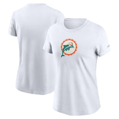 Miami Dolphins Women's Throwback Primary Logo T-Shirt - White | Nike on sale